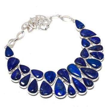 Lapis lazuli - Lapis Lazuli collier vintage - Halsketting -