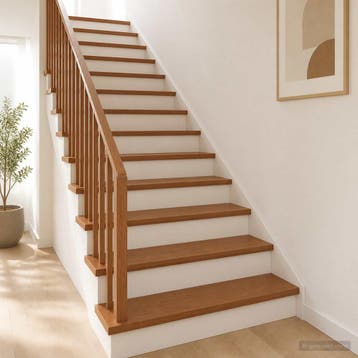 vidaXL Trap Tread 2 st 120 x 30 x 2 cm Donkerbruin Massief, Doe-het-zelf en Bouw, Verzenden, Nieuw