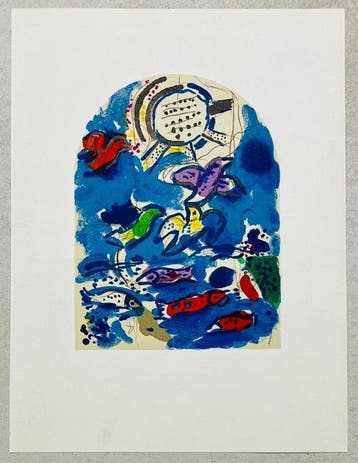 Marc Chagall (1887-1985) - Tribu de Rubèn (from Vitraux pour, Antiek en Kunst