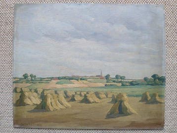 Karel Van Lerberghe (1889-1953) - Korenschoven - oogst in