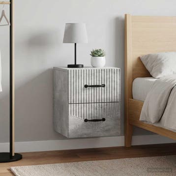 vidaXL Muurbevestigde Nachttafel 2 st Betongrijs 34,5 x 33 x, Verzenden, Nieuw