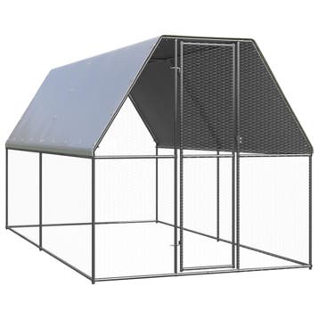 vidaXL Buitenhok voor kippen 2x4x2 m gegalvaniseerd staal, Verzenden, Nieuw