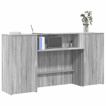 vidaXL Receptiebalie 200x50x103,5 cm bewerkt hout grijs, Verzenden