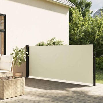 vidaXL Windscherm uittrekbaar 120x500 cm crèmekleurig, Verzenden, Nieuw