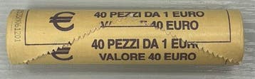 San Marino. 1 Euro 2002 (40 coins) in Roll (Zonder