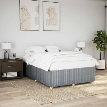 vidaXL Bedframe zonder matras stof lichtgrijs 140x200 cm, Verzenden, Nieuw