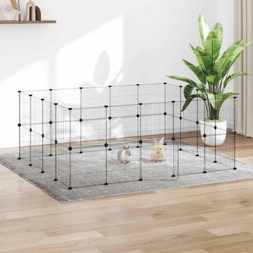vidaXL Huisdierenkooi met deur 36 panelen 175x140x70 cm, Verzenden, Nieuw