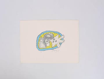 Corneille (1922-2010) - Vrouw, kat en vogel