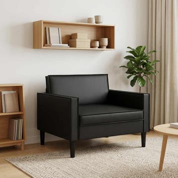vidaXL XL fauteuil Zwart Kunstleer, Verzenden, Nieuw