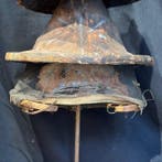 Figuur - Figura ritual africana de danza - Textiel, Bamboe,