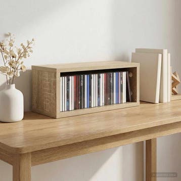 vidaXL CD Opslagrek Sonoma Eiken 40 x 17 x 17 cm Bewerkt, Verzenden, Nieuw