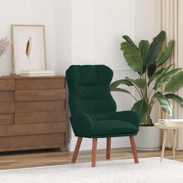 vidaXL Fauteuil Donkergroen 69 x 74 x 93 cm Fluweel, Verzenden, Nieuw