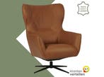 Leren draaifauteuil Leaf - Rancho Cognac (cognac) -, Huis en Inrichting, Fauteuils, Eigentijds, Klassiek, Modern, Romantisch, Vintage