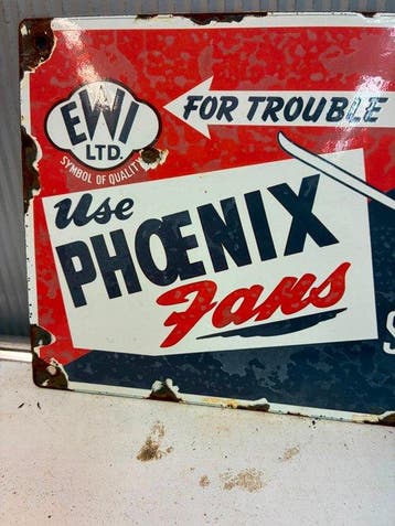 Phoenix Fans – A.C. D.C. – Emaille Reclamebord - Emaille