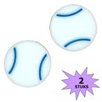 Fako Bijoux - Tennisdemper - Tennisbal - Wit - 2 Stuks, Verzenden