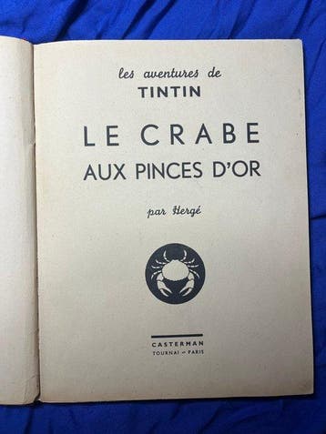 Tintin T9 - Le Crabe aux Pinces d’Or - N&B - A13 - 1 Album -