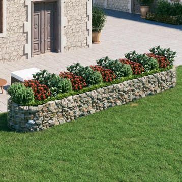 vidaXL Gabion plantenbak verhoogd 500x100x50 cm, Verzenden, Nieuw