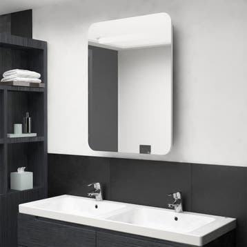 vidaXL Badkamerkast met spiegel en LED 60x11x80 cm wit en, Verzenden, Nieuw