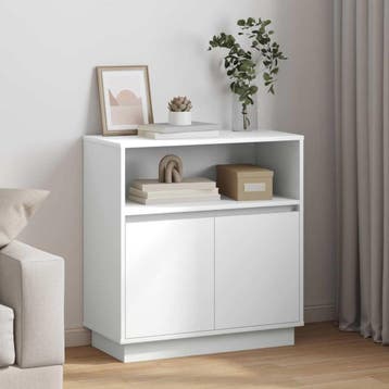 vidaXL LED Dressoir Wit 71 x 34,5 x 75 cm Bewerkt hout, Verzenden