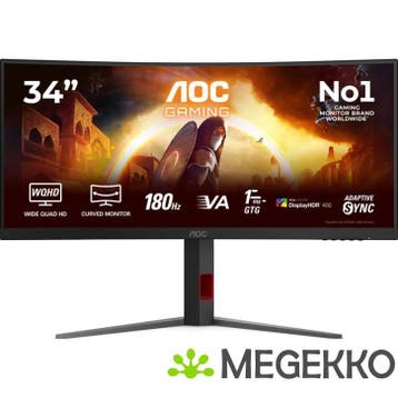 AOC G4 CU34G4CAP 34  UWQHD 180Hz Curved VA Gaming Monitor, Computers en Software, Verzenden, Nieuw