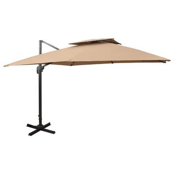 vidaXL Zwevende parasol met dubbele bovenkant 300x300 cm, Verzenden, Nieuw