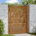 vidaXL Poort met vlamontwerp 100x125 cm weervast staal, Verzenden