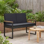 vidaXL Tuinbank met kussen Zwart 107 x 61 x 80 cm poly, Verzenden, Nieuw