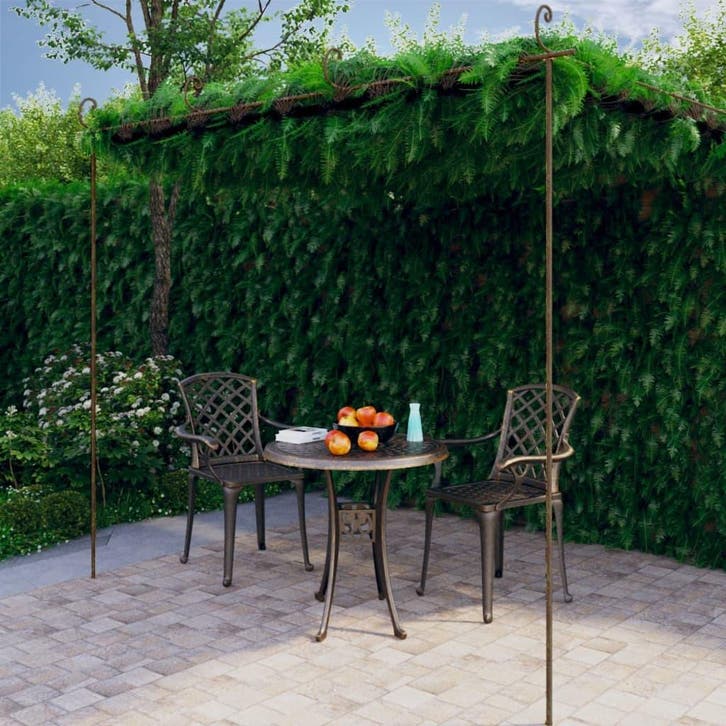 vidaXL Tuinpergola 4x3x2,5 m ijzer antiekbruin, Jardin & Terrasse, Poteaux, Poutres & Planches, Envoi
