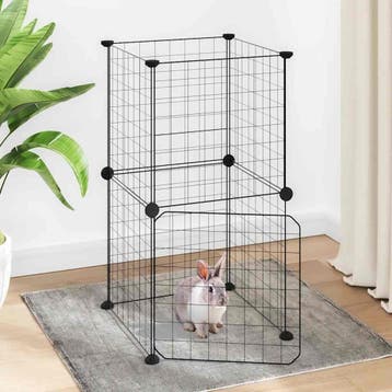 vidaXL Huisdierenkooi met deur 8 panelen 35x35x70 cm staal, Verzenden, Nieuw