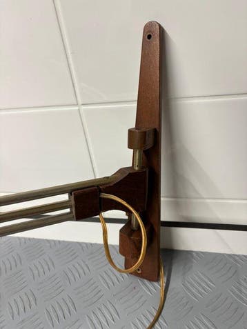 Lamp - Hout, Metaal - Telescoop wandlamp