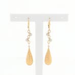 Bicolor gouden oorhangers (Oorbellen), Ophalen of Verzenden, Gebruikt, Overige kleuren, Goud