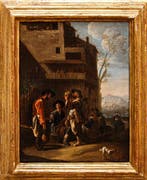Johannes (o Jan) Lingelbach (1622-1674), Attrib. - Scena con, Antiek en Kunst