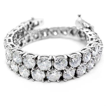 Armband - 14 karaat Witgoud - 10.20ct. tw. Diamant