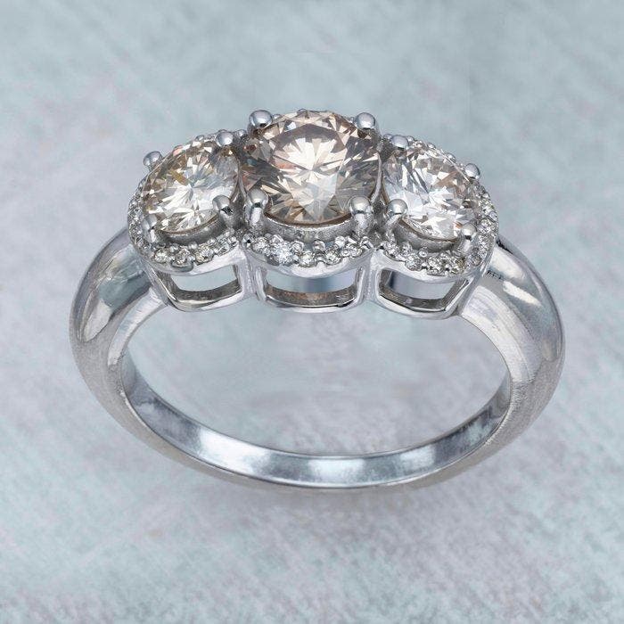 Verlovingsring - 14 karaat Witgoud - 1.67ct. tw. Diamant, Bijoux, Sacs & Beauté, Bijoux anciens