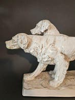 Karlsruhe Majolika Manufaktur - Figure - Zwei Jagdhunde -
