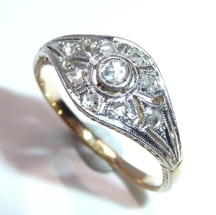 Bague - 18 carats Or jaune - 0.20ct. tw. Diamant (Naturelle), Bijoux, Sacs & Beauté, Bagues