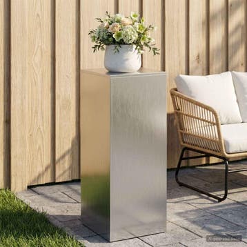 vidaXL Plantenstand zilver 40 x 40 x 100 cm Staal, Tuin en Terras, Verzenden, Nieuw
