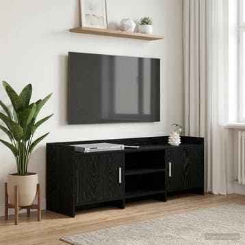 vidaXL TV Kast 130 x 33 x 47 cm Zwart eiken Bewerkt hout, Verzenden