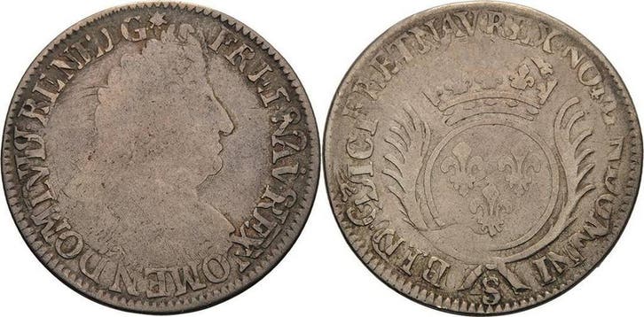 1/2 Écu aux palmes 1693, Frankreich Ludwig Xiv 1643-1715, Timbres & Monnaies, Monnaies | Europe | Monnaies non-euro, Envoi