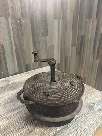Brander - Antieke Gietijzeren Koffiebrander voor Ringkomfoor