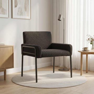 vidaXL Accentstoel Zwart Bouclé, Verzenden, Nieuw