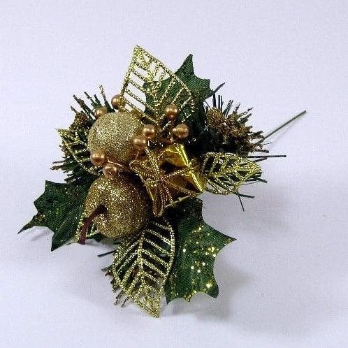 Kerstbijsteker Goud Appel Cadeautje en Besjes per stuk, Huis en Inrichting, Woonaccessoires | Kunstplanten en Kunstbloemen, Nieuw