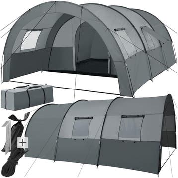 Tunneltent Roskilde voor 6 personen - lichtgrijs/donkergrijs, Caravans en Kamperen, Tenten, Verzenden, Nieuw
