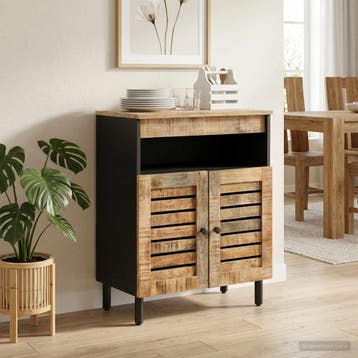 vidaXL Opbergkasten Naturel 60 x 33 x 75 cm Massief Mango, Verzenden