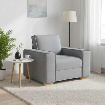 vidaXL Sofa Stoel Lichtgrijs 100x78x84 cm Stof, Verzenden