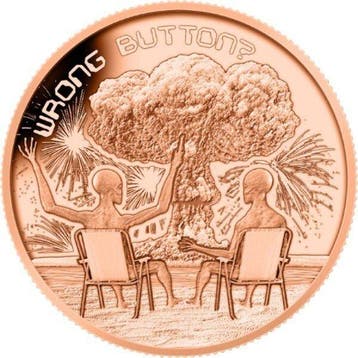 États-Unis. 5 x 1 oz Alien Fireworks Wrong Button 999 Copper