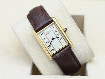 Cartier Tank Ref. 590005 Year 1990s (Box), Overige merken, Leer, Polshorloge, Ophalen of Verzenden