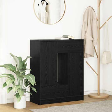 vidaXL Dressoir met lades en deuren 73x31x90 cm zwart, Huis en Inrichting, Verzenden, Nieuw