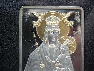 Wit-Rusland. 20 Roubles 2014 Icône de Bialynitchy with CoA