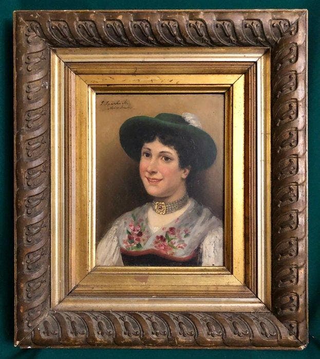 Sophie Sperlich (1863-1906) - A Bavarian girl, Antiquités & Art, Art | Peinture | Classique